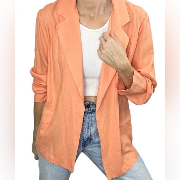 NWT BlueSteel unstructured linen blazer - Picture 4 of 11